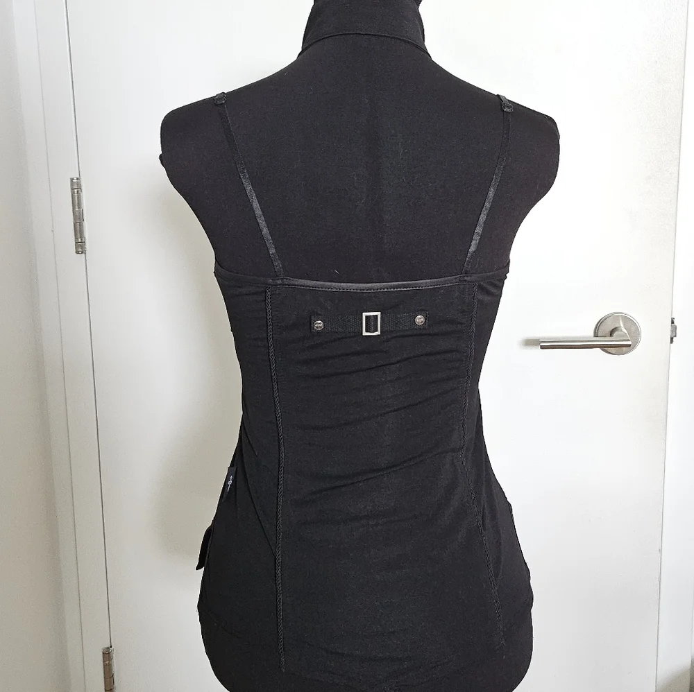 Ozzon Japan Ozz Croce Black Gothic High Neck Layered Top Silver Crosses And Lace - Picture 4 of 11